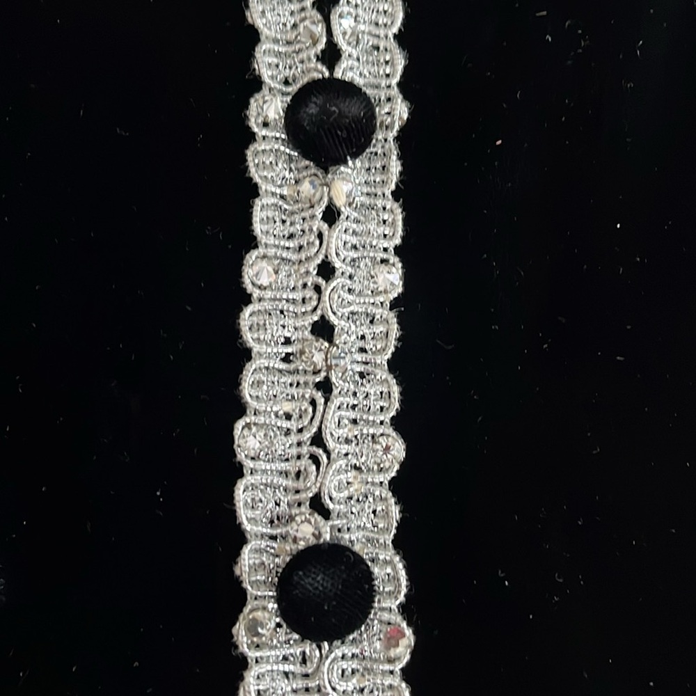 Lee Jordan New York Vintage Velvet Dress V Neck Silver and rhinestones Design - Picture 6 of 8
